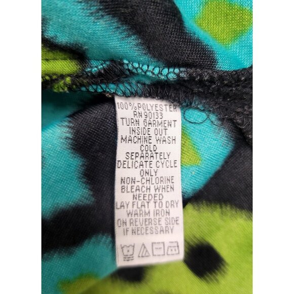 Bob Mackie Wearable Art Green Teal Geometric Fleece Pullover Sweater 2X - Picture 5 of 8